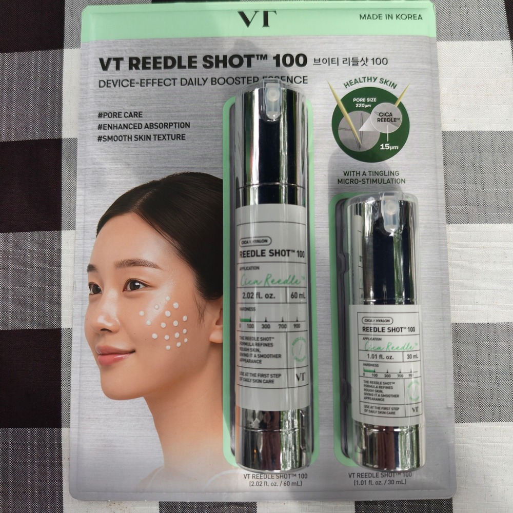 VT Reedle Shot 100 Essence Set 2.02oz + 1.01oz Cica Hyalon Skin Booster Korea